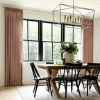 Twopages Orange Copper Linen Pinch Pleat Drape For Living Room, Window Treatment Curtain Panel Double Layer Room Darkening Light