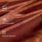 Lazzzy Orange Velvet Curtains Room Darkening Thermal Insulated Curtains 63 Inch Long Window Drapes For Bedroom Living Room Super Soft Luxury Rod Pocketwindow Treatment 2 Panels, Rust Red