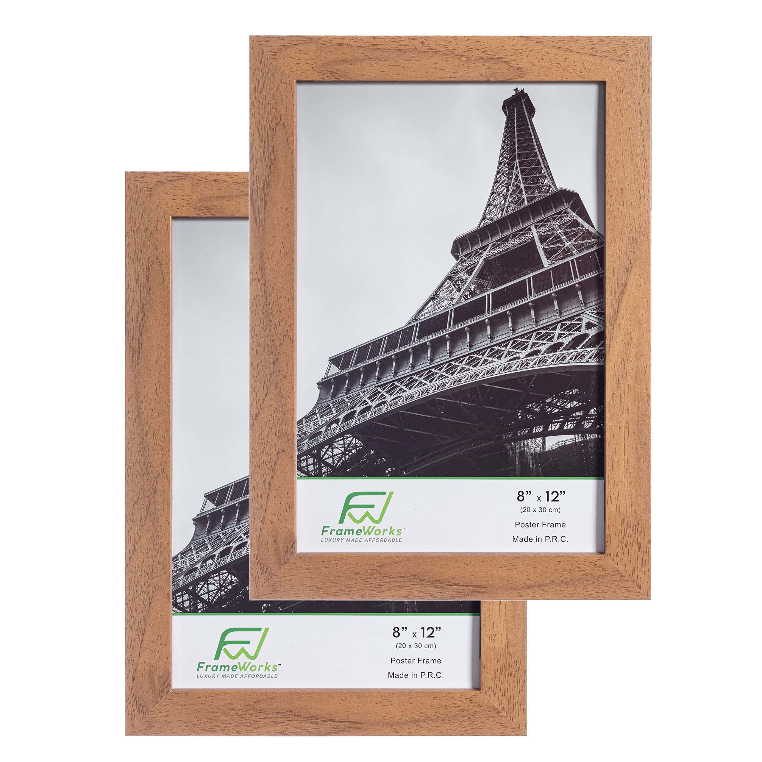 FrameWorks 8    x 12    2-Pack Golden Oak Back-Loading Wooden Poster Frame with Classic Edges