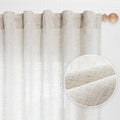 Mysky Home Country Curtains For Sliding Glass Door, Back Tab Semi Sheer Curtain Panels Extra Long Floor Length Drapes Linen Text