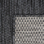 Solid Outdoor Rug For Patio Or Balcony Waterproof In Mottled Anthracite, Size: 6'7' Round