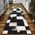 Dalyn Rugs Durango Patchwork Faux Cowhide Ss10 Midnight 2'3" X 7'6" Rug