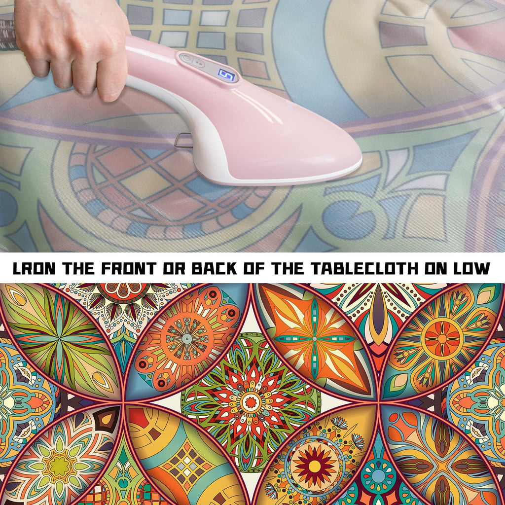 Round Fitted Tablecloth With Elastic Round Outdoor Tablecloths Fitted Table Covers For Round Tables Waterproof Reusable Vinyl Ta