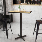 Flash Furniture Stiles 24'' x 30'' Rectangular Natural Laminate Table Top with 22'' x 22'' Bar Height Table Base