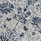 HomeRoots 100% Polypropylene 2’ x 3’ Navy Blue Distressed Floral Scatter Rug