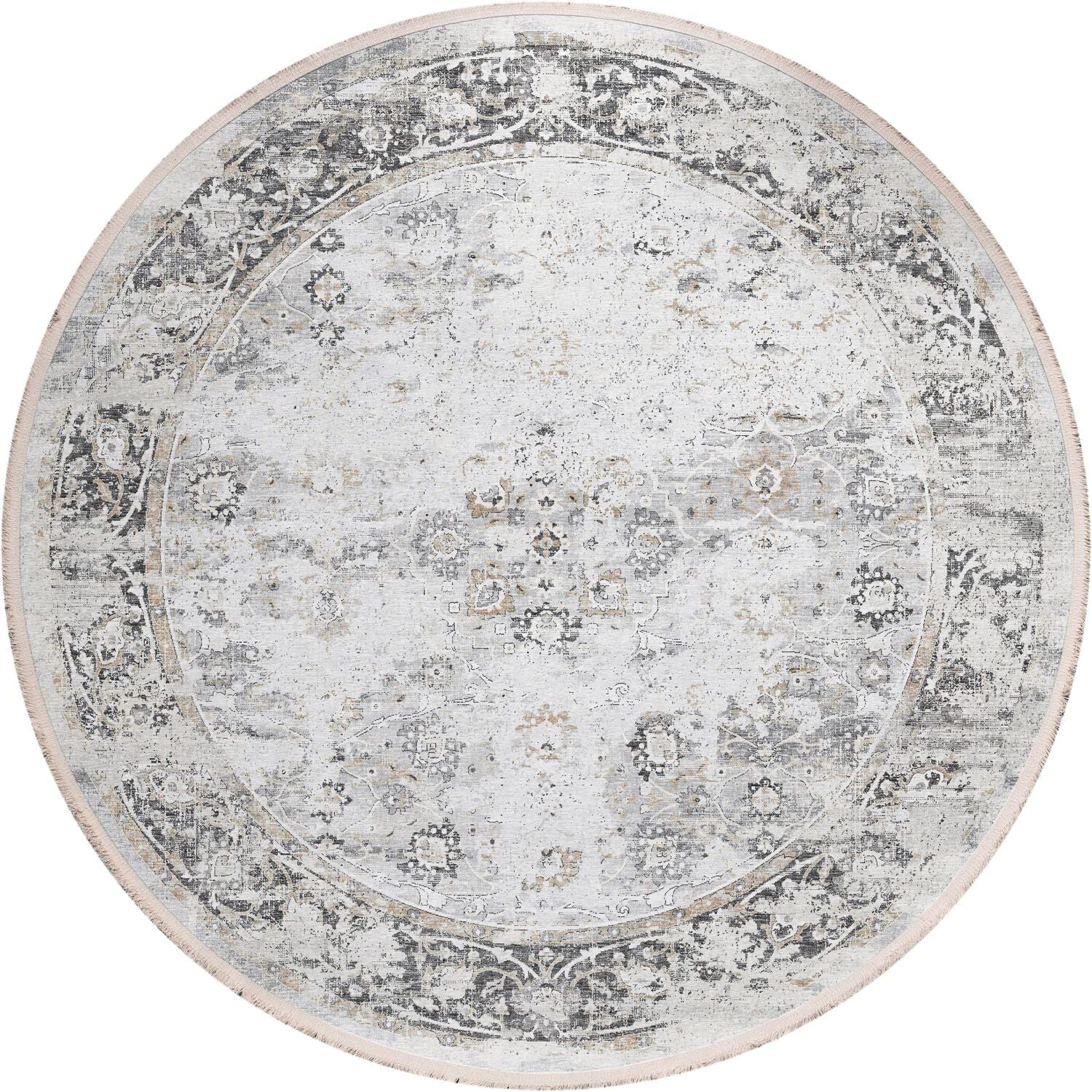 Marbella Mb2Li8Ro 8 Ft. Marbella Mb2 Round Rug, Linen