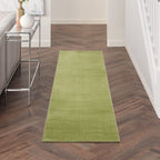 Nourison Essentials Solid Contemporary Green, Runner Area Rug, 2' X 6'