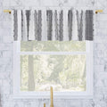 Archaeo Slub Texture Stripe Cotton Cafe Curtain Valance, 52 x 14, Black/White