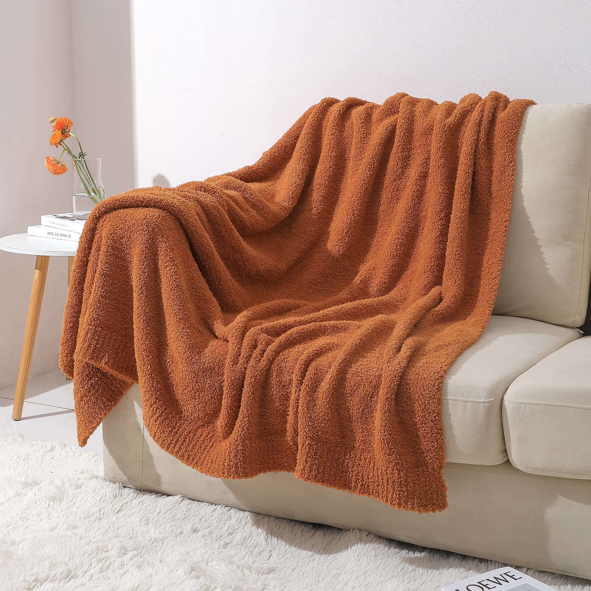 Bearberry Super Soft Fluffy Throw Blanket Lightweight Cozy Warm Bed Blankets For Couch Bed Sofa All Season (Caramel, 60   X80
