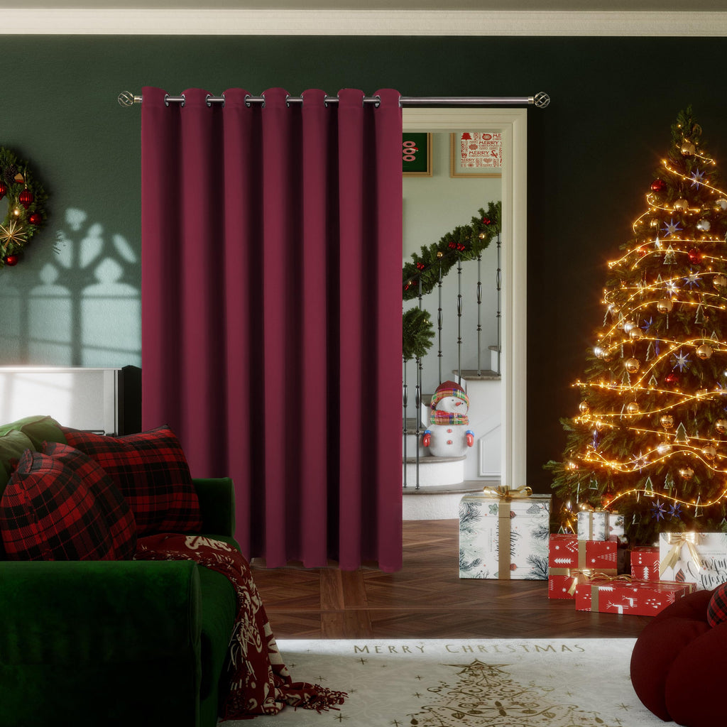 Bgment Room Darkening Curtain For Sliding Glass Door, Extra Long Blackout Room Divider Curtain For Living Room 120 Inch Length, Doorways Privacy Window Curtain & Drape, Burgundy, 1 Panel, 100 Wide