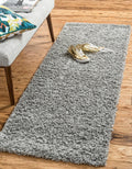 Rugs.com - ber Cozy Solid Shag Collection Rug - 6 Ft Runner Cloud Gray Shag Rug Perfect for Hallways, Entryways