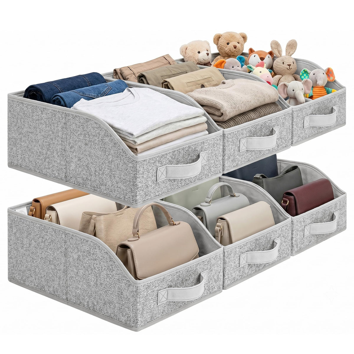 GRANNY SAYS Trapezoid Closet Organizers, 10 Lx15Wx6H, Gray, 6Pack