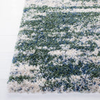 Safavieh Berber Shag Collection Runner Rug - 2' X 10', Green & Beige, Modern Abstract Design, Non-Shedding & Easy Care, 1.2-Inch