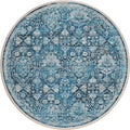 Marbella Mb4 Blue Traditional Rug Round 6' X 6'