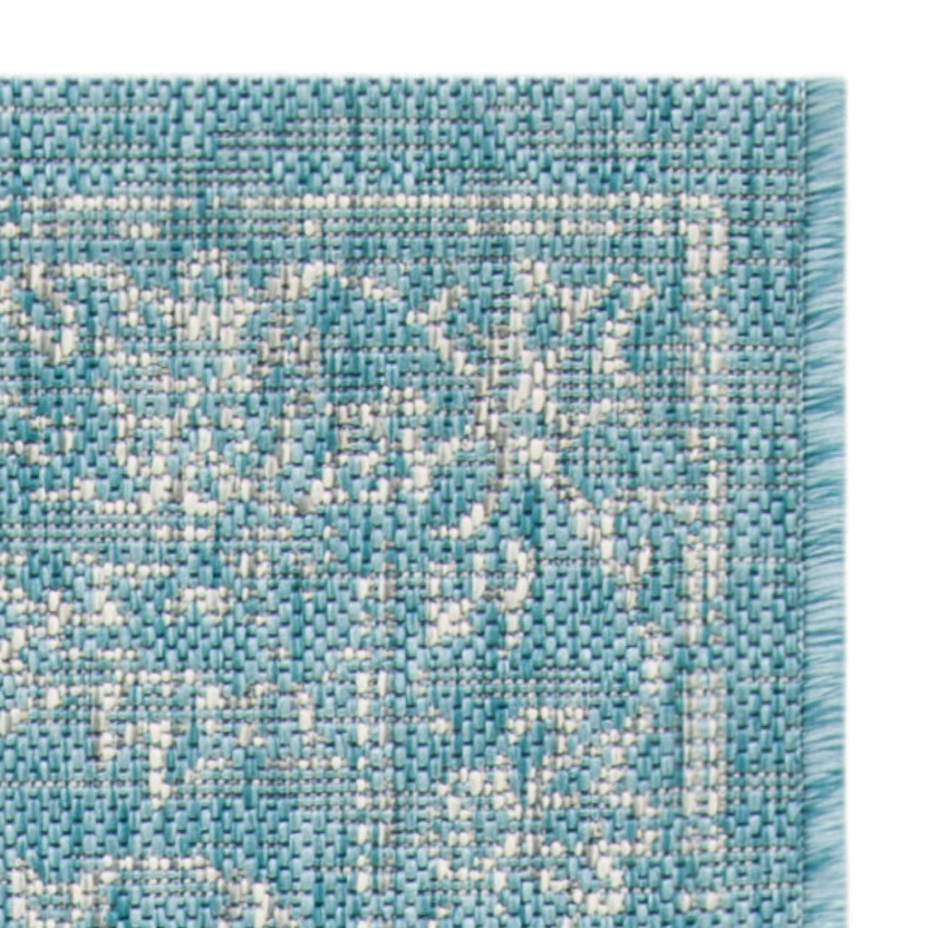 Safavieh Courtyard Collection 9' X 12' Aqua/Grey Cy8680 Indoor/ Outdoor Waterproof Easy-Cleaning Patio Backyard Mudroom Area-Rug
