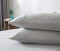 Kaiang Pillowcase Set, 100% Cotton Jersey Knit, Light Gray, Queen Size