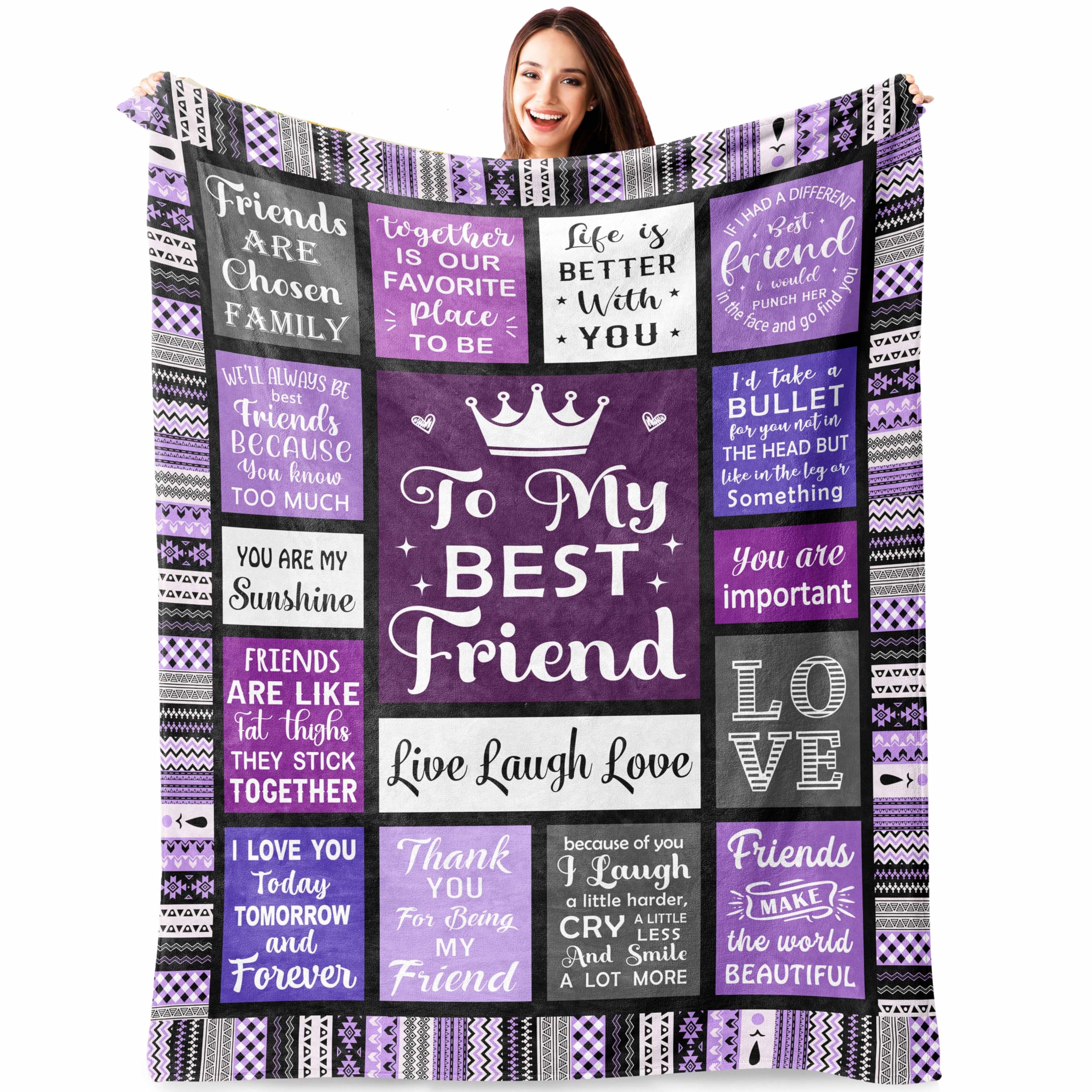 Best Friend Birthday Gifts for Women, Best Friend Blanket 60x50, Gifts for Best Friend Woman, Bestie Gifts for Women, Friendship