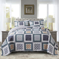 Newlake Quilt Bedspread Sets - Bohemian Farmhouse Pattern Reversible Coverlet Set, King Size