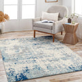 Livabliss Arti Modern Abstract Area Rug,67 x 9,Dark Blue/Aqua