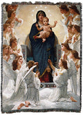 Pure Country Weavers The Virgin Mary With Angels And Jesus Blanket Xl - Catholic Gift Tapestry Throw Woven From Cotton - Made In