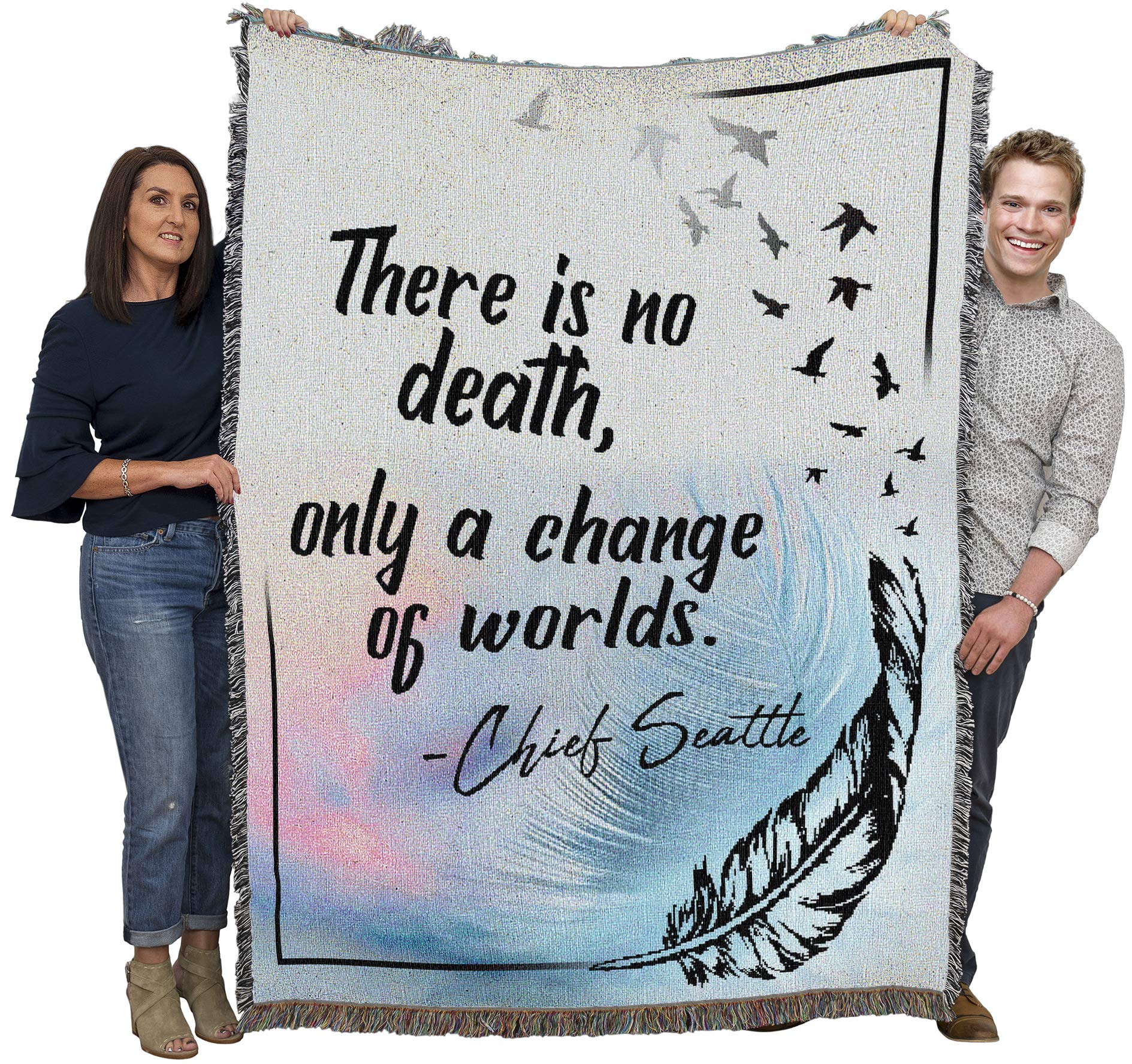 Pure Country Weavers There Is No Death Only A Change Of Worlds Blanket Chief Seattle - Sympathy Bereavement Gift Tapestry Throw