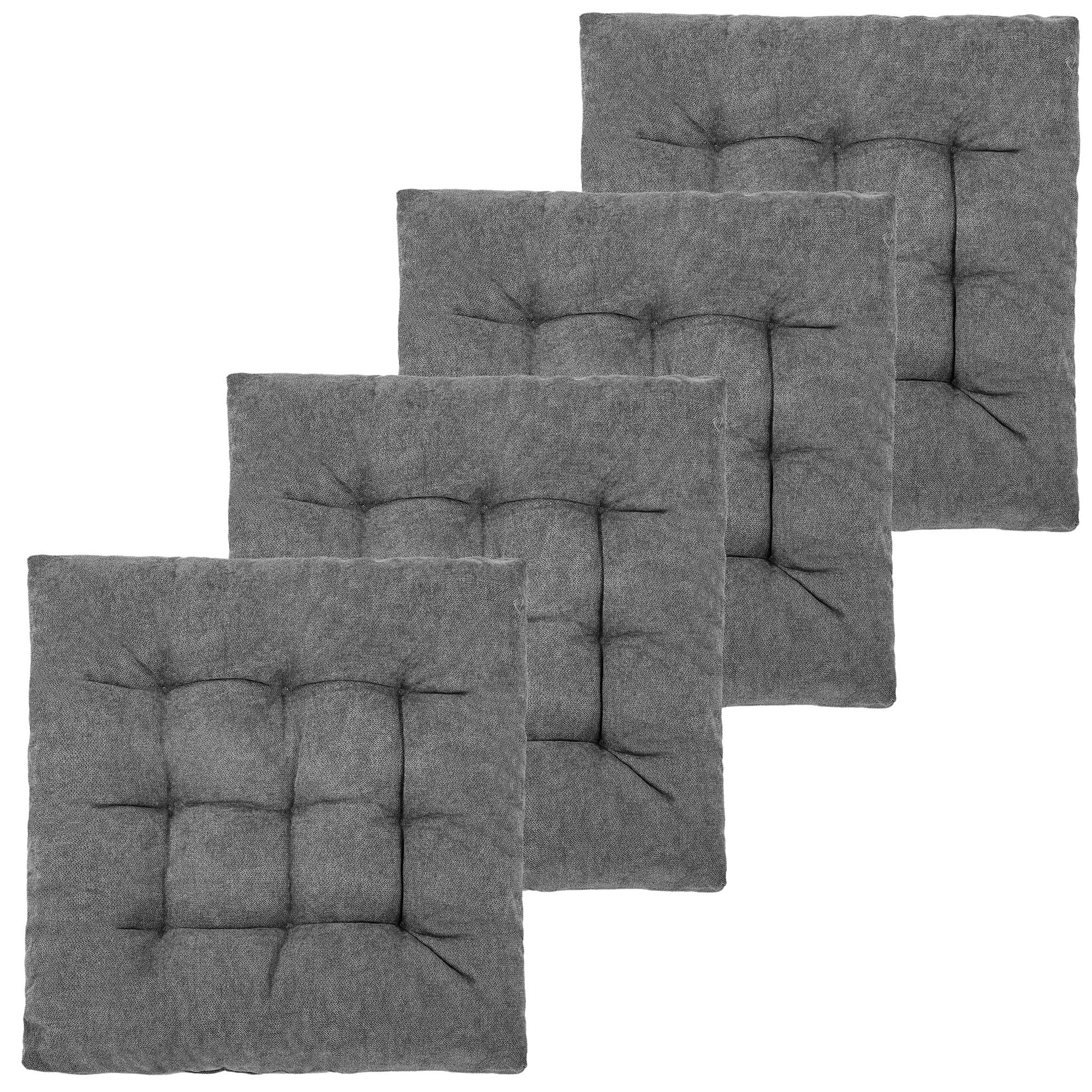 Fabricastle Outdoor Indoor Chair Cushions Set Of 4 - Patio Furniture Cushion 19X19 Inch, Non-Skid Overfilled Seat Cushions For W