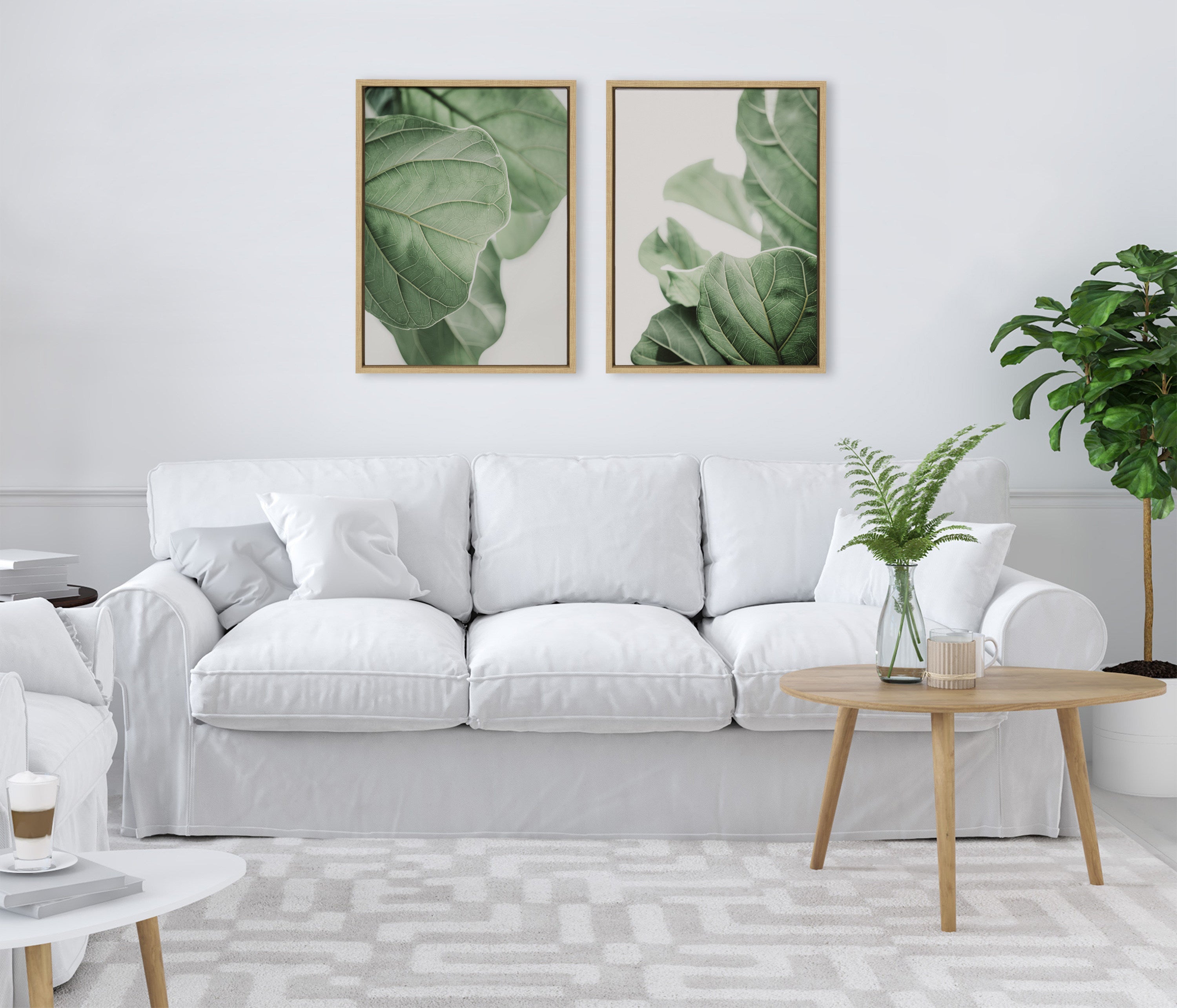 Sylvie Plant Study 6 and Plant Study 7 Framed Canvas Set by Alicia Abla