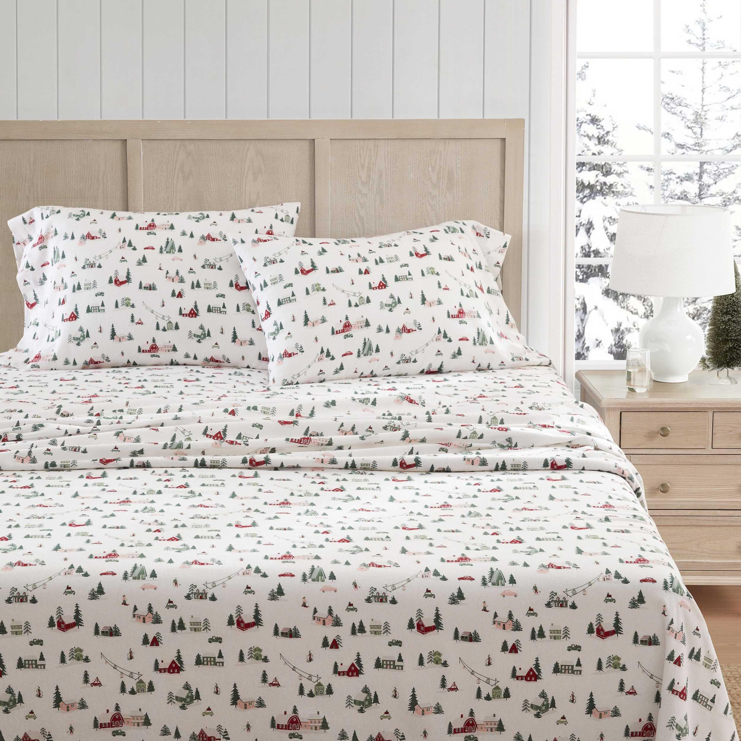 Martha Stewart - Flannel Sheets King Size, Anti-Pilling & Wrinkle Resistant Cotton, Touchably Soft for All-Season Comfort - Bed 