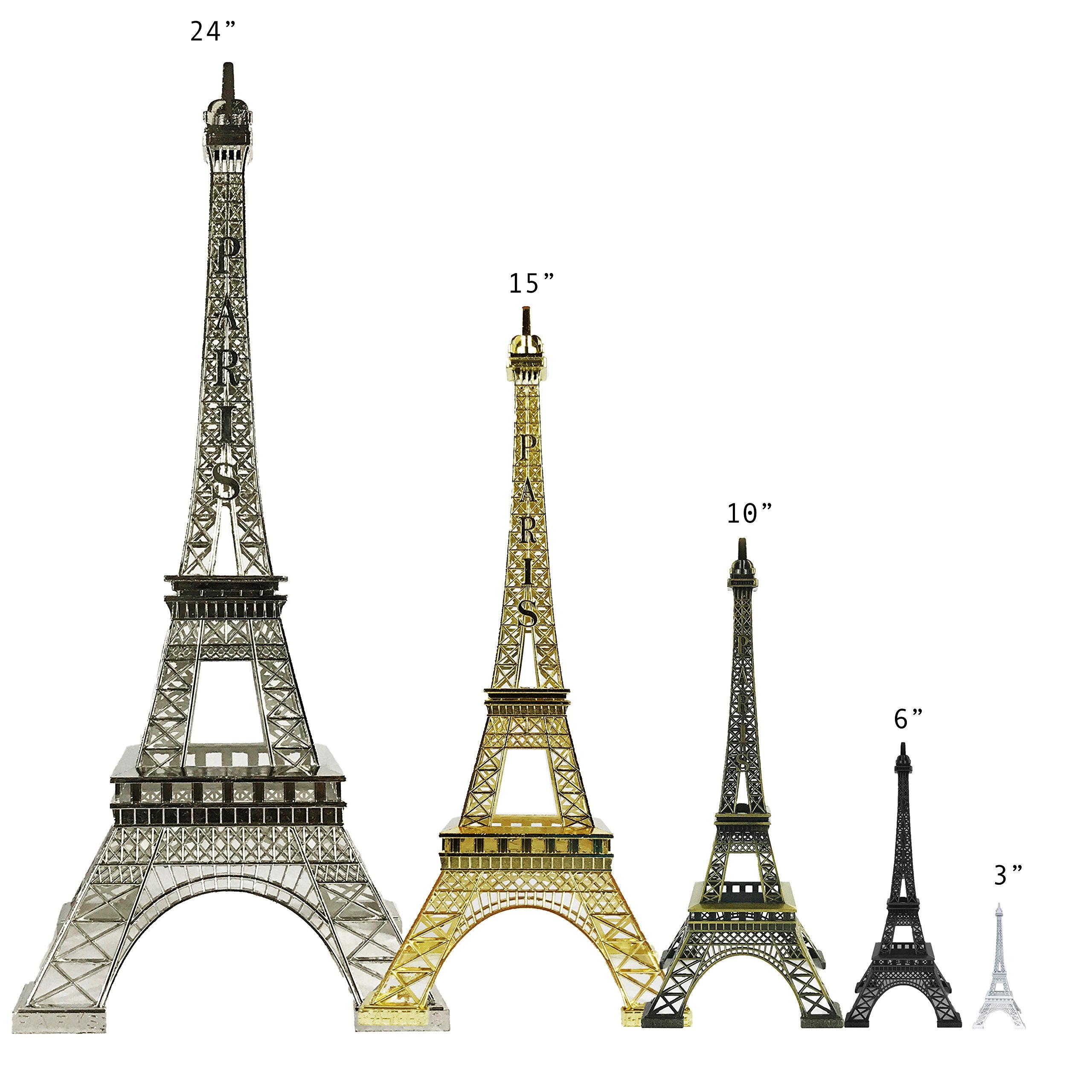 allgala 24 Black Eiffel Tower Statue Decor - Alloy Metal Home Accent, Elegant Gift for Parisian Decor Lovers