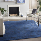 Nourison Essentials Indoor/Outdoor Midnight Blue 7' X 10' Area-Rug,Easy-Cleaning, Non Shedding, Bed Room, Living Room, Dining Room, Backyard, Deck, Patio (7X10)