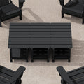 Serwall Double Adirondack Side Set Of 6, Table Rectangular End Table, Black