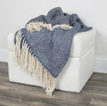 Rizzy Home | TH0364 | 50"x60" Navy Cross Weave Throw
