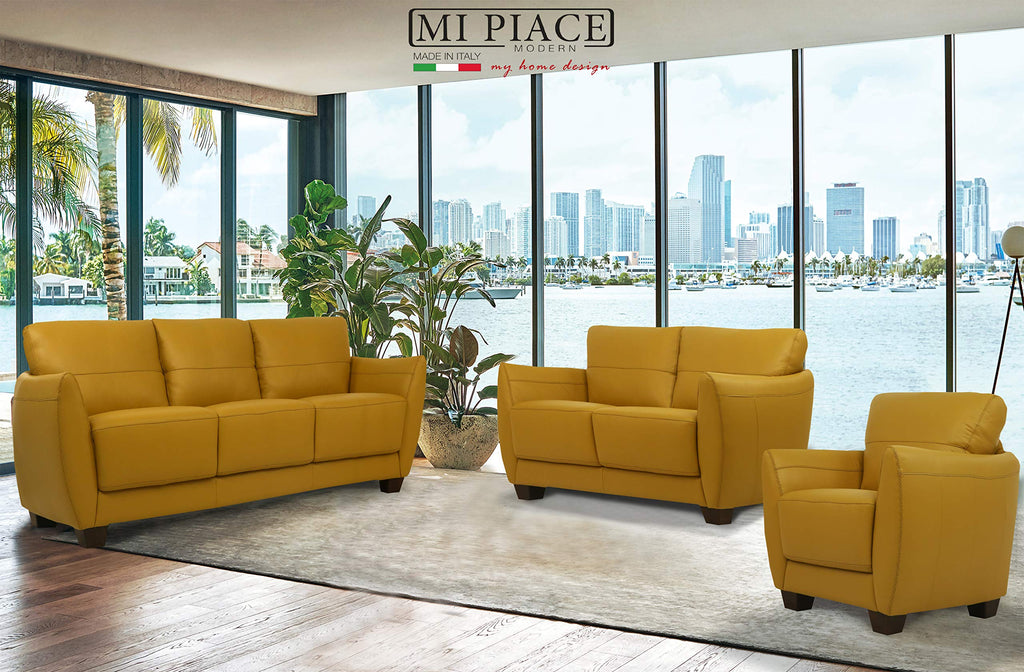 Acme Valeria Leather Sofa AC-54945 Mustard Leather