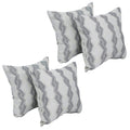 Blazing Needles Square Polyester Jacquard Throw Pillows, 17", Zae Granit 4 Count