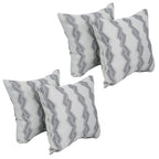 Blazing Needles Square Polyester Jacquard Throw Pillows, 17", Zae Granit 4 Count