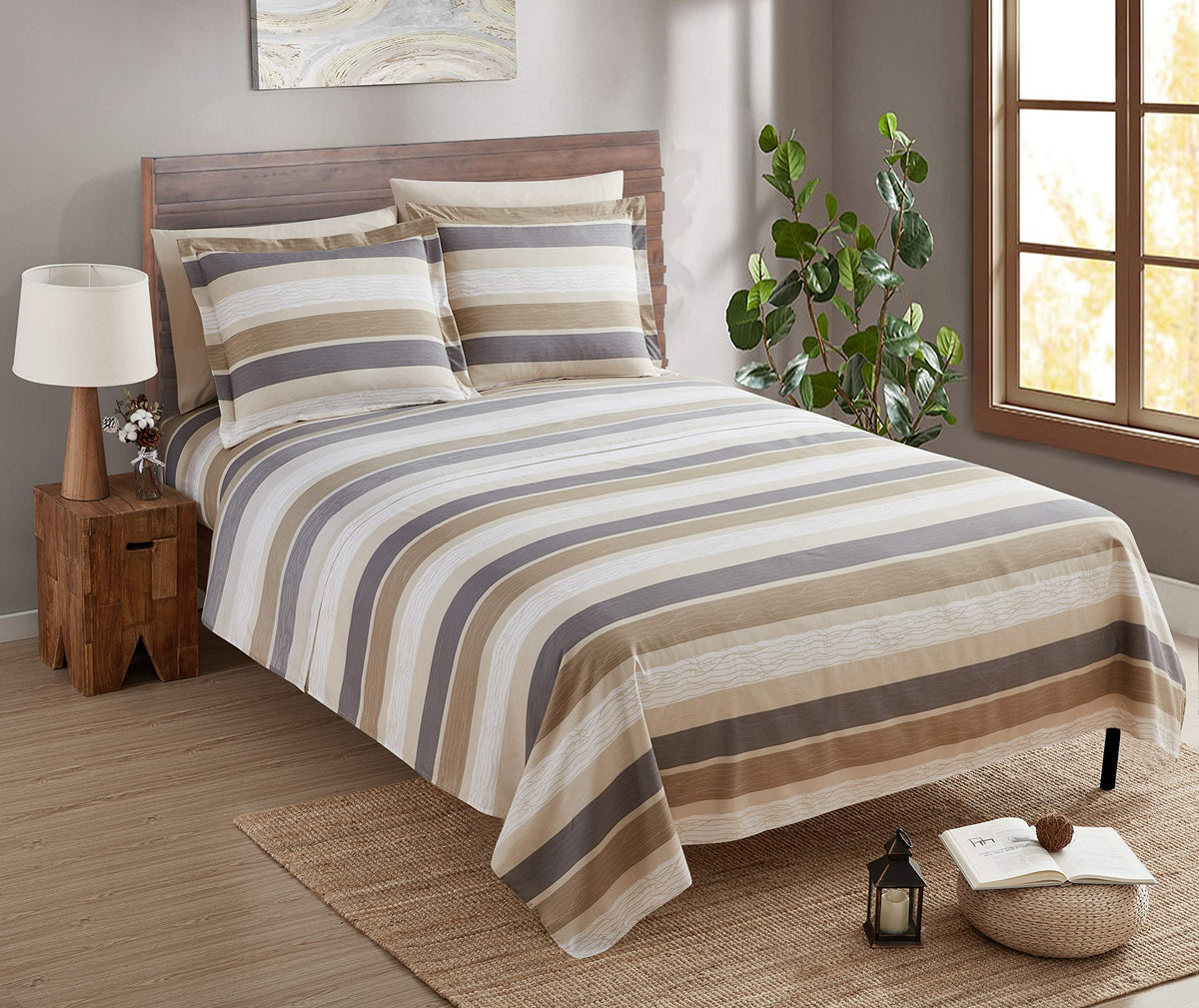 Clara Clark Full Sheets, 6 Piece Printed Sheets Set - Hotel Luxury Sheets For Full Size Bed, Super Soft Bedding Sheets & Pillowc