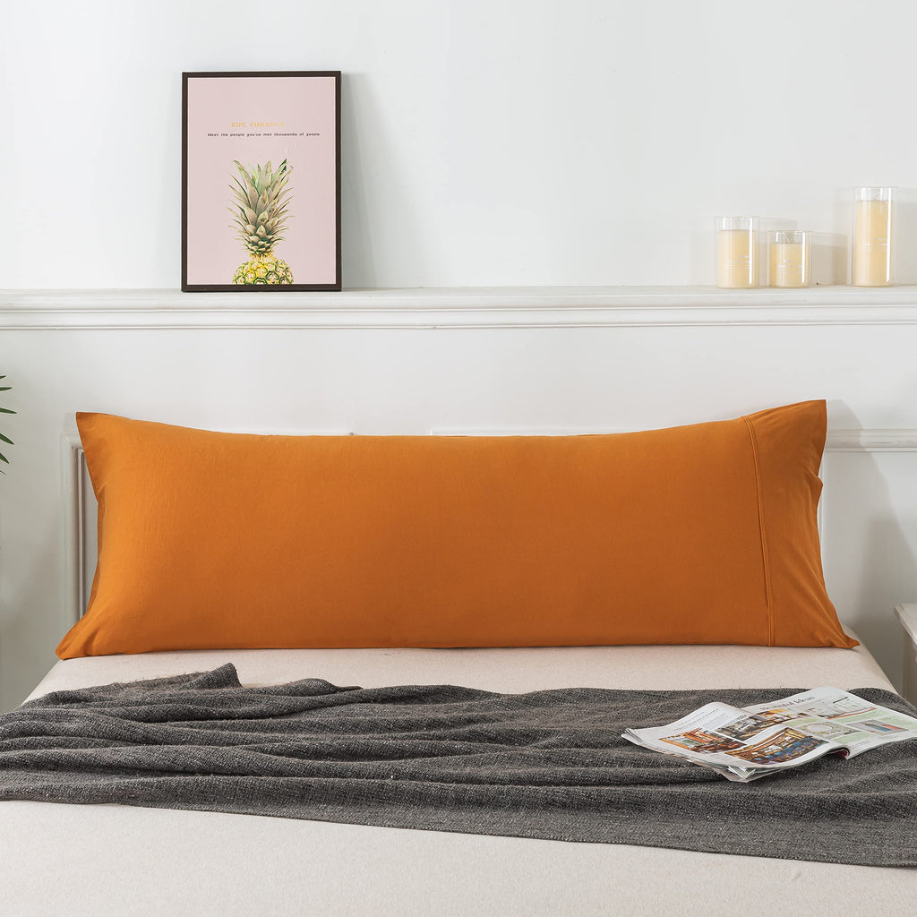 Household 100% Jersey Cotton Pillowcase 20   x54   -Light Weight, Comfortable, Super Soft Pillow Case with Envelope Closure (Bur