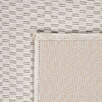 Solid Outdoor Rug For Patio Or Balcony Waterproof In Mottled Cream, Size: 5'3' Round