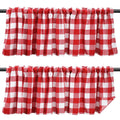 Tatuo Buffalo Plaid Curtains Buffalo Window Valances Farmhouse Design Window Decor Rod Pocket Valances for Kitchen, Bathroom, Li