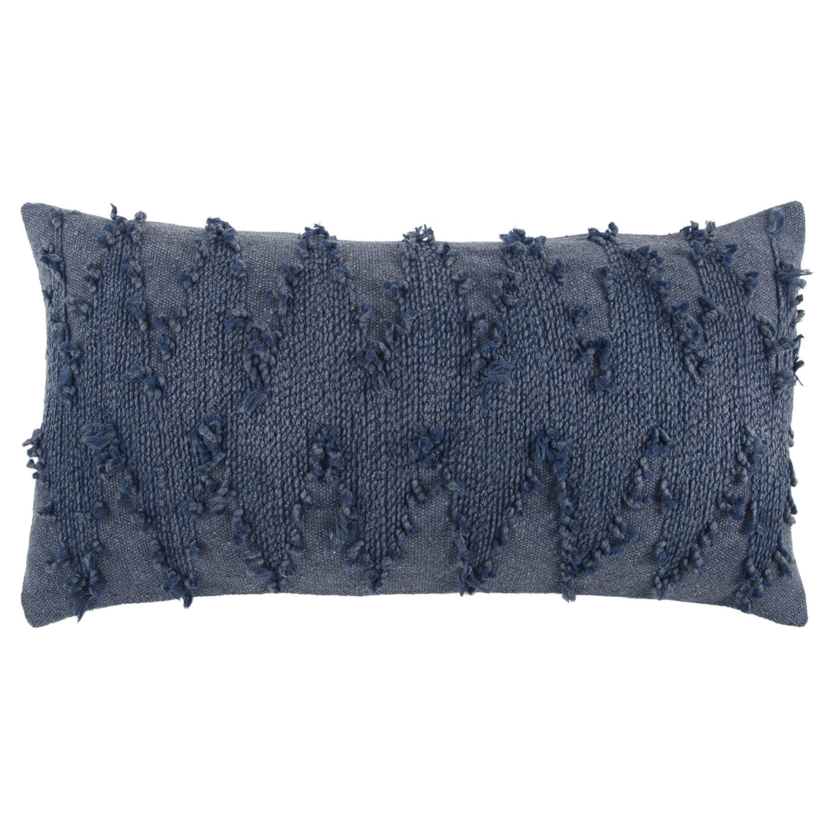 Rizzy Home | T13118 | Poly Fill Decorative Pillow | 14"x26" Blue/Neutral/ Deconstructed Chevron