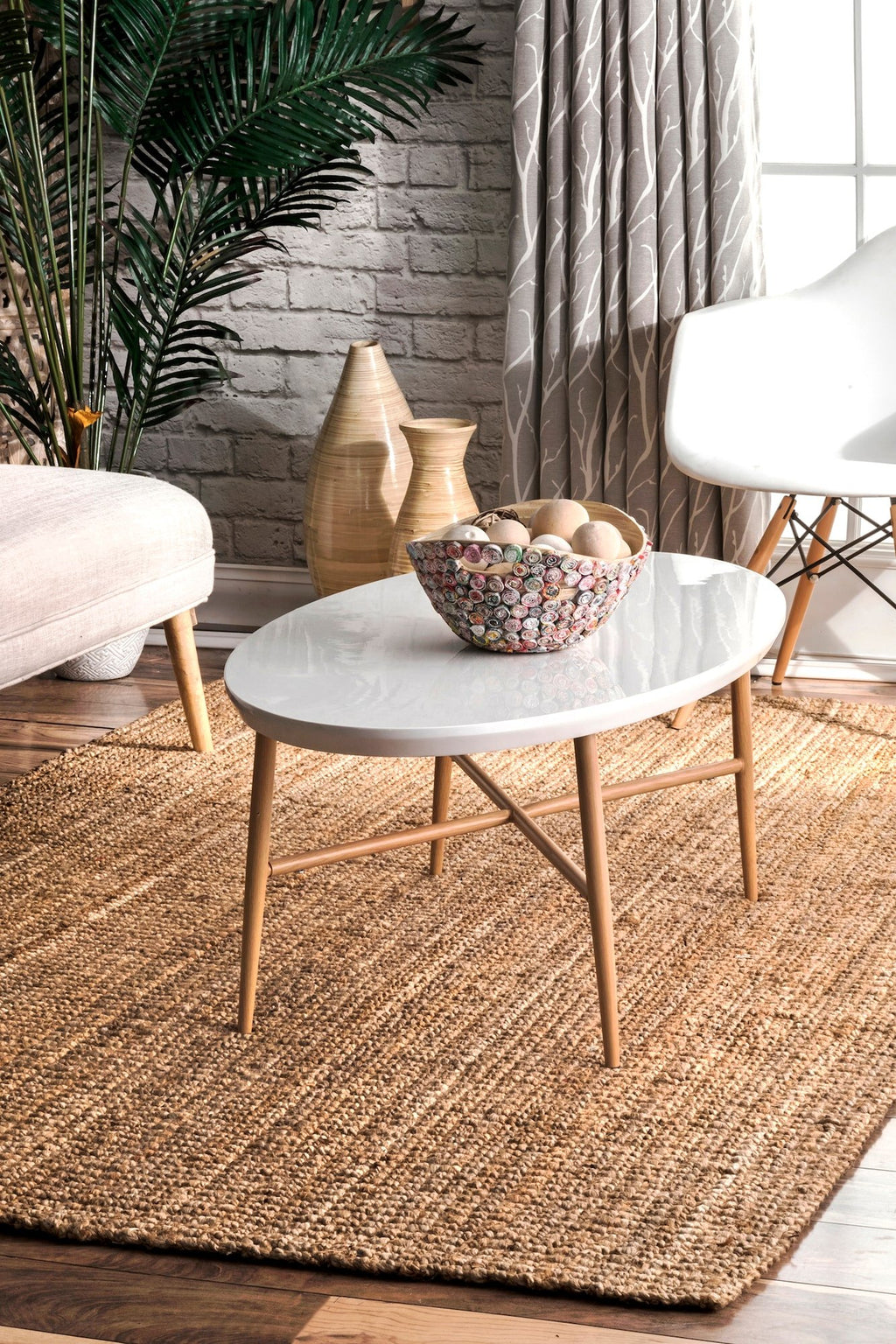 Nuloom Ashli Solid Farmhouse Jute Runner Rug, 2' 6'' X 12', Natural