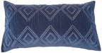 Rizzy Home | BQ4530 | Polyester King Sham | 20"x36" Blue/Metallic/ Geometric