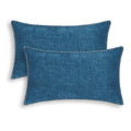 Calitime Throw Pillow Cases Pack Of 2 Cotton Thread Stitching Edges Solid Dyed Soft Chenille Cushion Covers For Couch Sofa Home