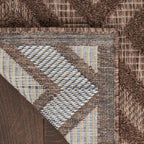 Nourison Versatile Modern Indoor/Outdoor Brown 9' X 12' Area Rug, Easy Cleaning, Non Shedding, Bed Room, Living Room, Dining Room, Backyard, Deck, Patio (9X12)