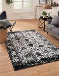 Rugs.com Oregon Collection Rug - 2 2 x 3 Black and White Low-Pile Rug Perfect for Living Rooms, Large Dining Rooms, Open Floor