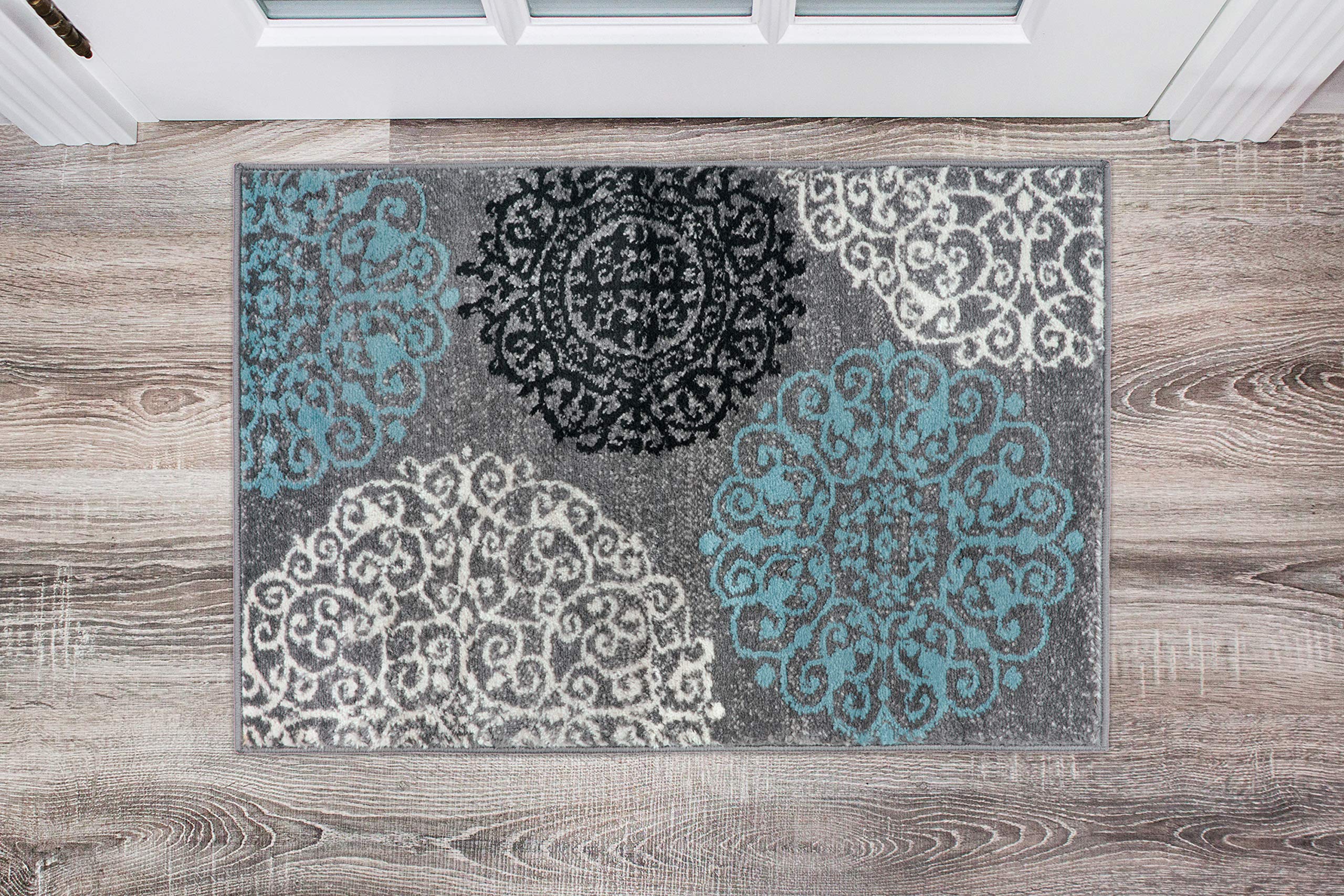 Rugshop Contemporary Modern Floral Perfect for high Traffic Areas of Your Living Room,Bedroom,Home Office,Kitchen Area Rug 2 x 