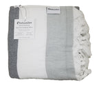 Infusezen Soft Terryback Large Turkish Towel, Striped Terry Backed Peshtemal Bath Towel, Gym And Beach Towel, Thin Oversized Ham