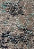 Unique Loom Trellis Frieze Collection Area Rug - Geometric (7 x 10, Blue Multi/ Ivory)