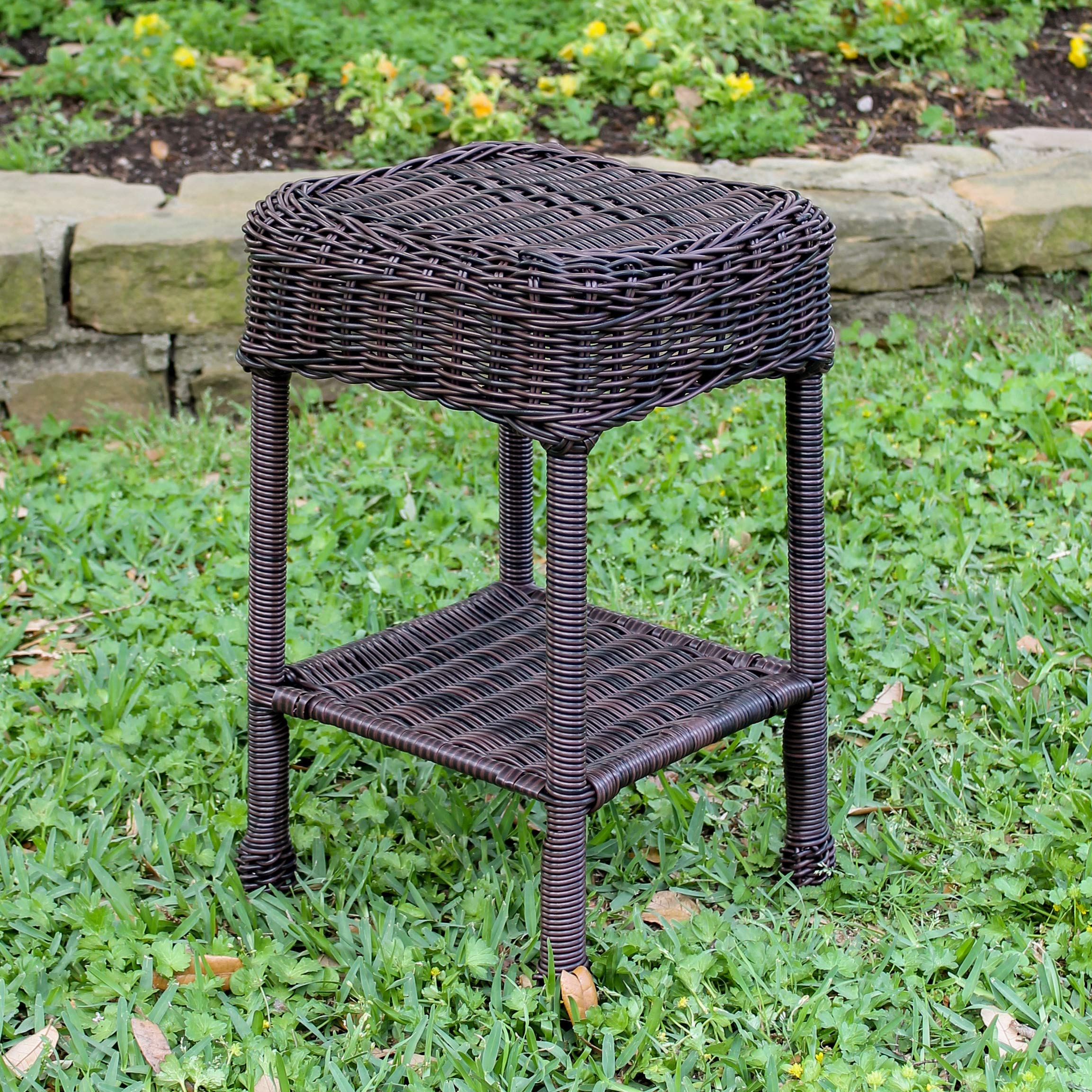International Caravan Furniture Piece Small PVC Resin Side Table