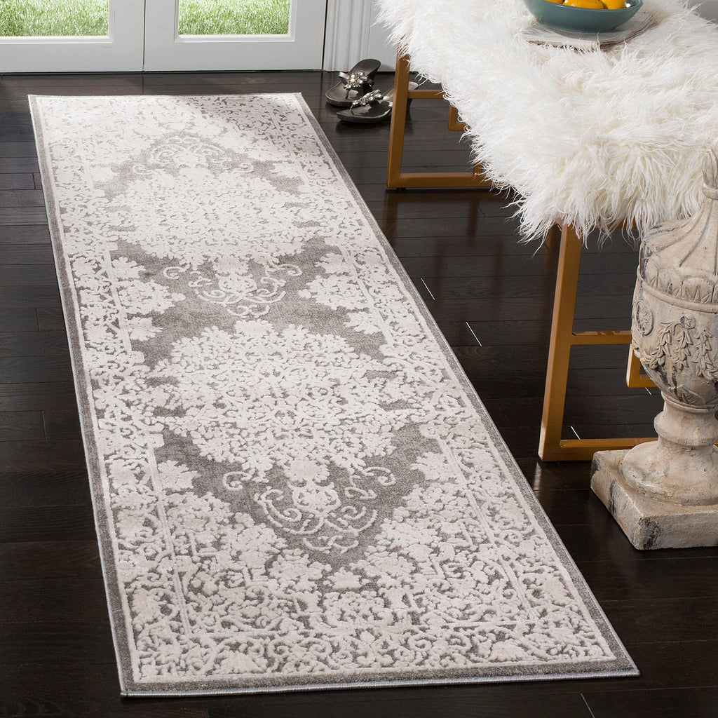 SAFAVIEH Reflection Collection Runner Rug - 2'3'' x 6', Dark Grey & Cream, Vintage Distressed Design, Non-Shedding & Easy Care, 
